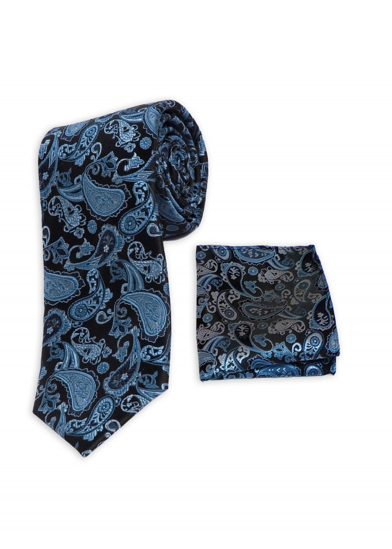 Set di cravatte e fazzoletti da taschino blu cielo