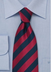Cravatta righe rosso blu marino