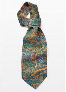 Plastron orange Paisley-Motiv