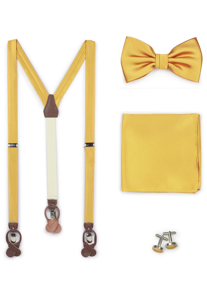 Set: bretelle, papillon, fazzoletto da taschino e
