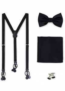Set da uomo elegante: bretelle e papillon