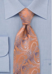 Cravatta motivo floreale arancione