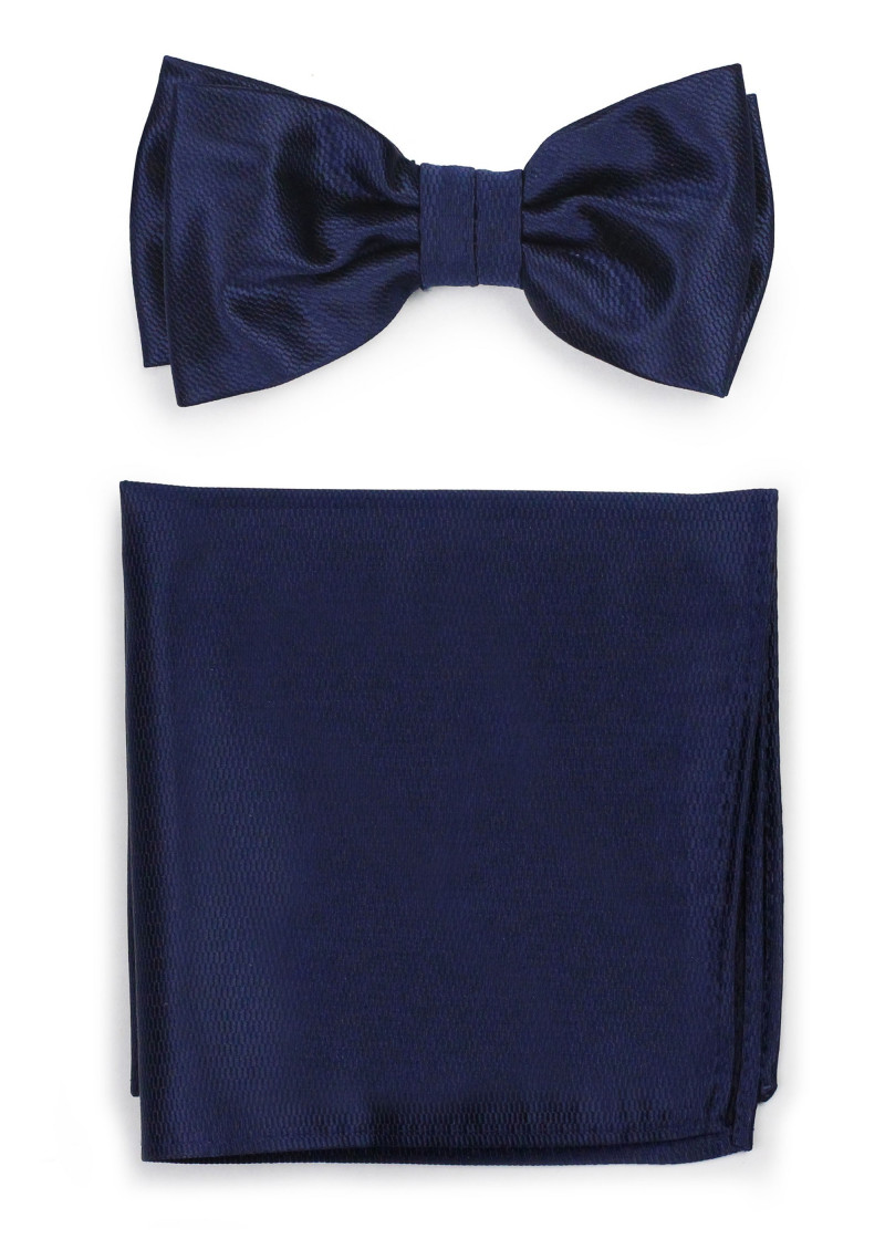 Papillon con fazzoletto struttura blu scuro