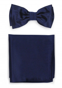 Papillon con fazzoletto struttura blu scuro