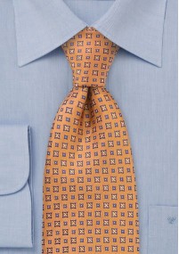 Cravatta arancione quadretti fiori