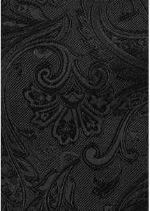 Herrenfliege mit  Einstecktuch Paisley-Motiv asphaltschwarz