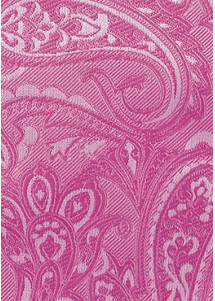Set Businesskrawatte und Einstecktuch Paisleymotiv pink