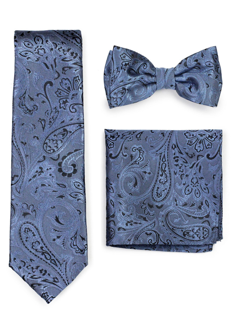Set: cravatta business, papillon, fazzoletto da
