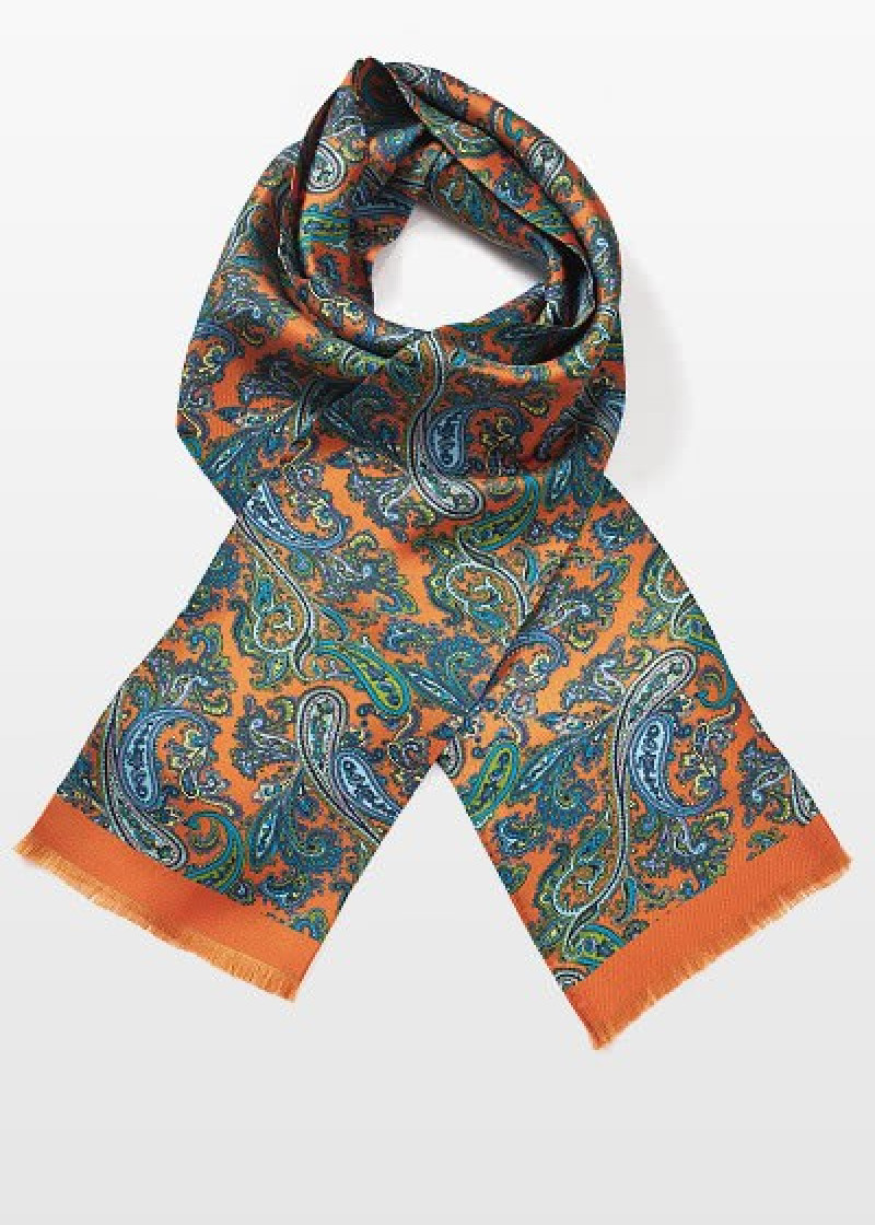 Sciarpa con motivo Paisley Arancione Grande