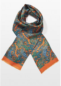 Seidenschal Paisleymotiv orange groß
