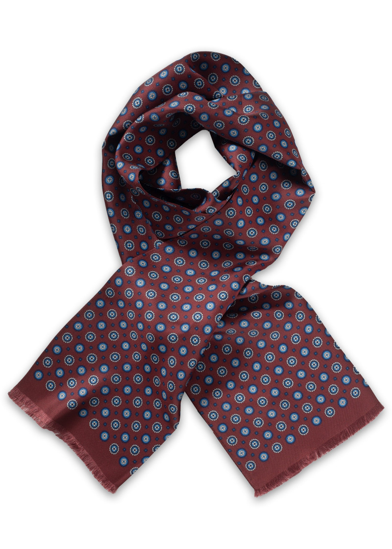 Sciarpa da uomo con ornamento largo rosso bordeaux