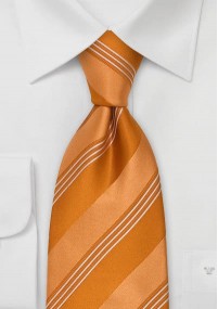 Cravatta XXL seta marrone arancio righe