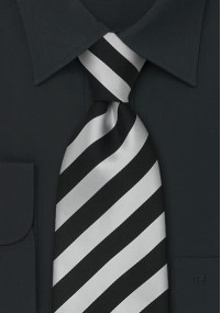 Cravatta righe nere argento