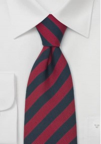 Cravatta XXL rosso blu navy