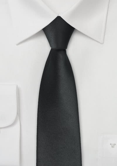 Cravatta sottile nera microfibra