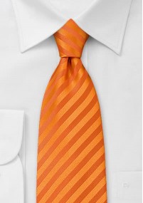 Clip-Krawatte orange schmale Streifenstruktur