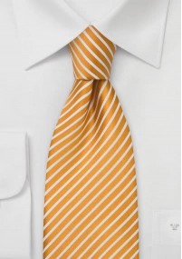 Cravatta arancione righe bianche