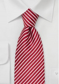 Cravatta righe rosso ciliegia