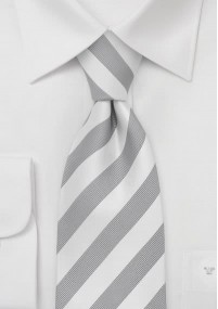 Cravatta righe bianche argento