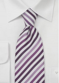Cravatta righe viola bianco
