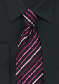 Cravatta XXL nera righe rosè