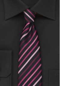 Cravatta nera righe rosè