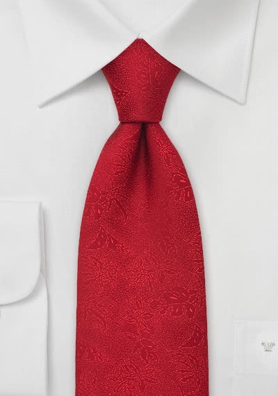 Cravatta rossa floreale