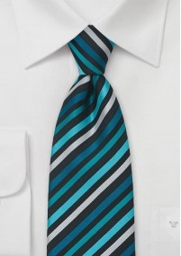 Cravatta righe turchese