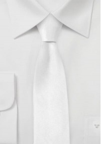 Cravatta sottile microfibra bianca