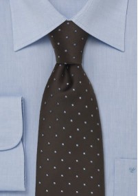 Cravatta marrone pois blu