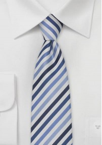 Multistripes schmale  Krawatte blau/weiß