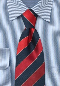 Cravatta a clip a righe rosso/blu