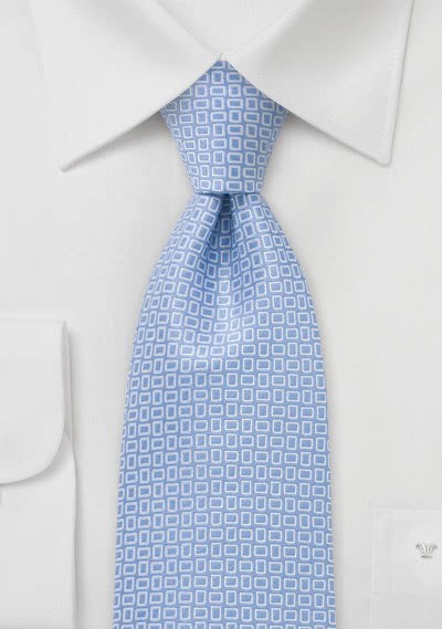 Cravatta quadrettini azzurra bianca