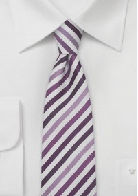 Cravatta sottile viola chiaro bianco