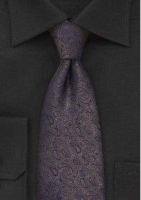 Cravatta XXL paisley marrone blu regale