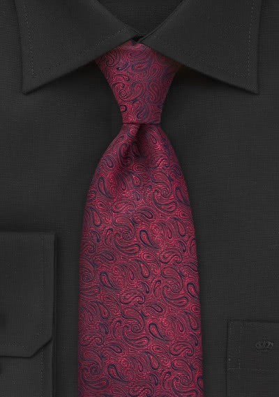 Cravatta paisley rosso ciliegia