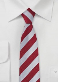 Cravatta sottile bianca righe rosse