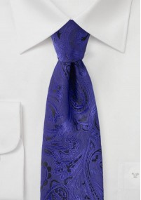 Cravatta elegante con motivo paisley blu...
