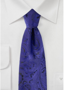 Cravatta elegante con motivo paisley blu...