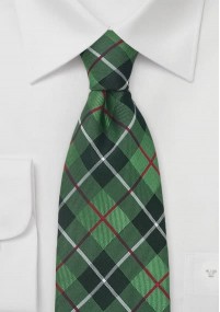 Cravatta XXL scozzese a quadri verde