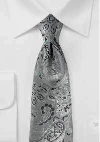 Krawatte Kinder Paisley-Muster grau