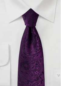 XXL cravatta motivo paisley viola