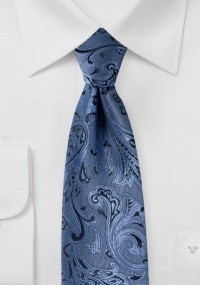 Cravatta business XXL Paisley blu pallido