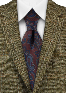 Businesskrawatte Paisleymotiv weinrot royal