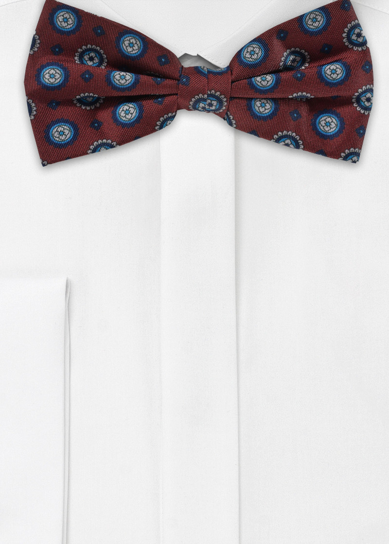 Papillon da uomo in seta con motivo ornamentale