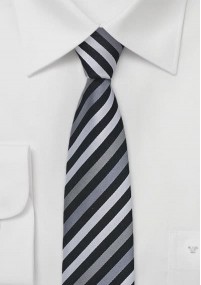 Cravatta sottile righe grigie antracite