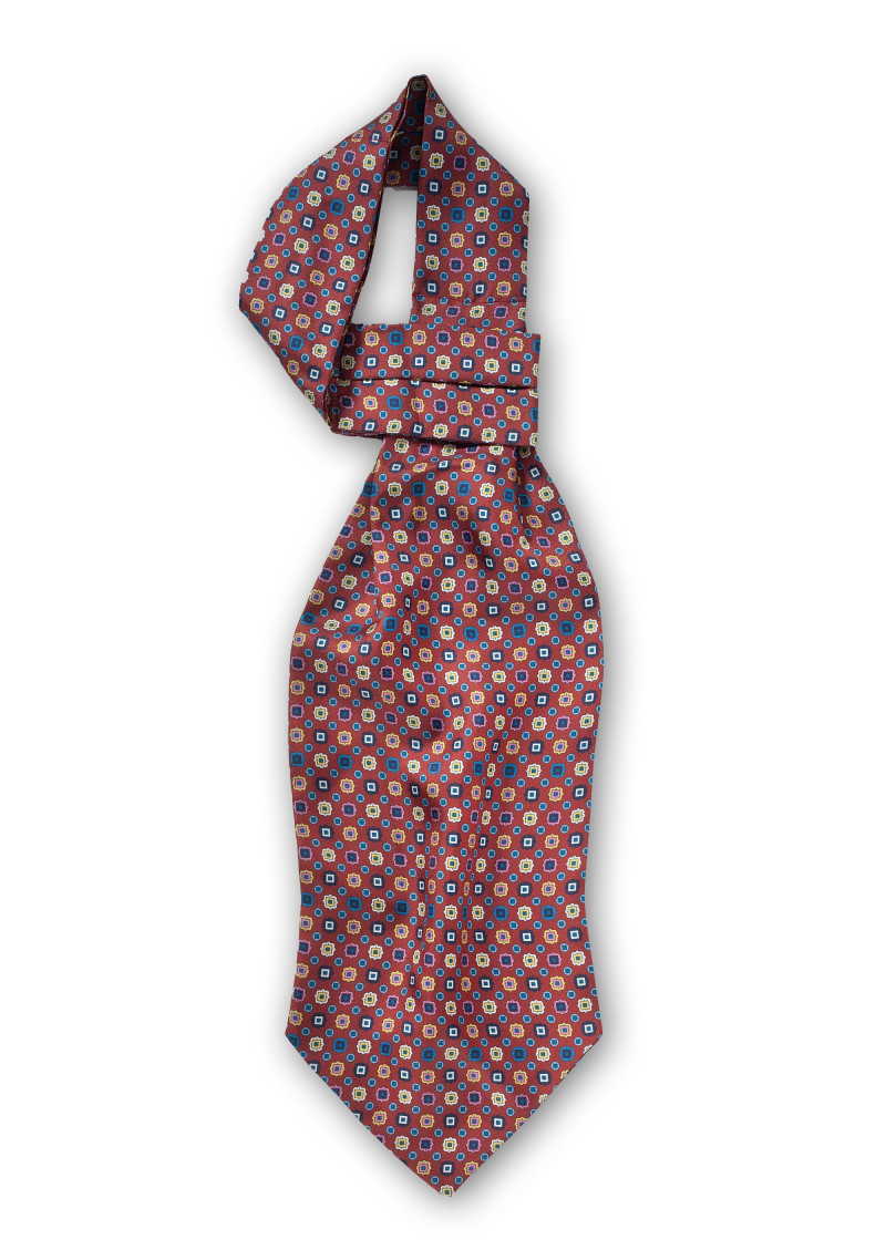 Sciarpa Ascot Rosso Scuro Ornamento Design