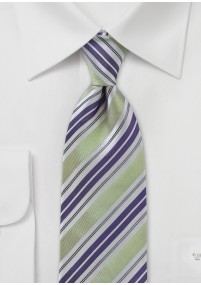 Cravatta con motivo a righe verde pallido...