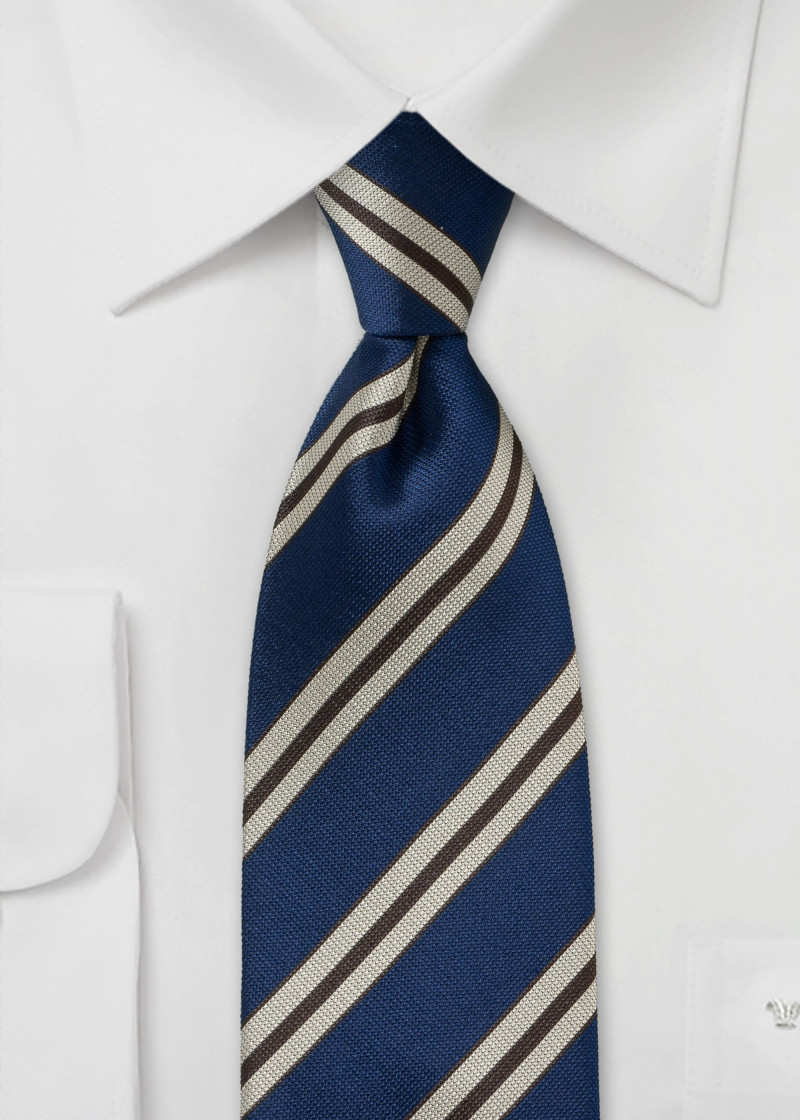 Cravatta da uomo con disegno a righe Ultra Navy