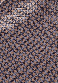 Krawattenschal hellbraun stahlblau Kästchen-Pattern